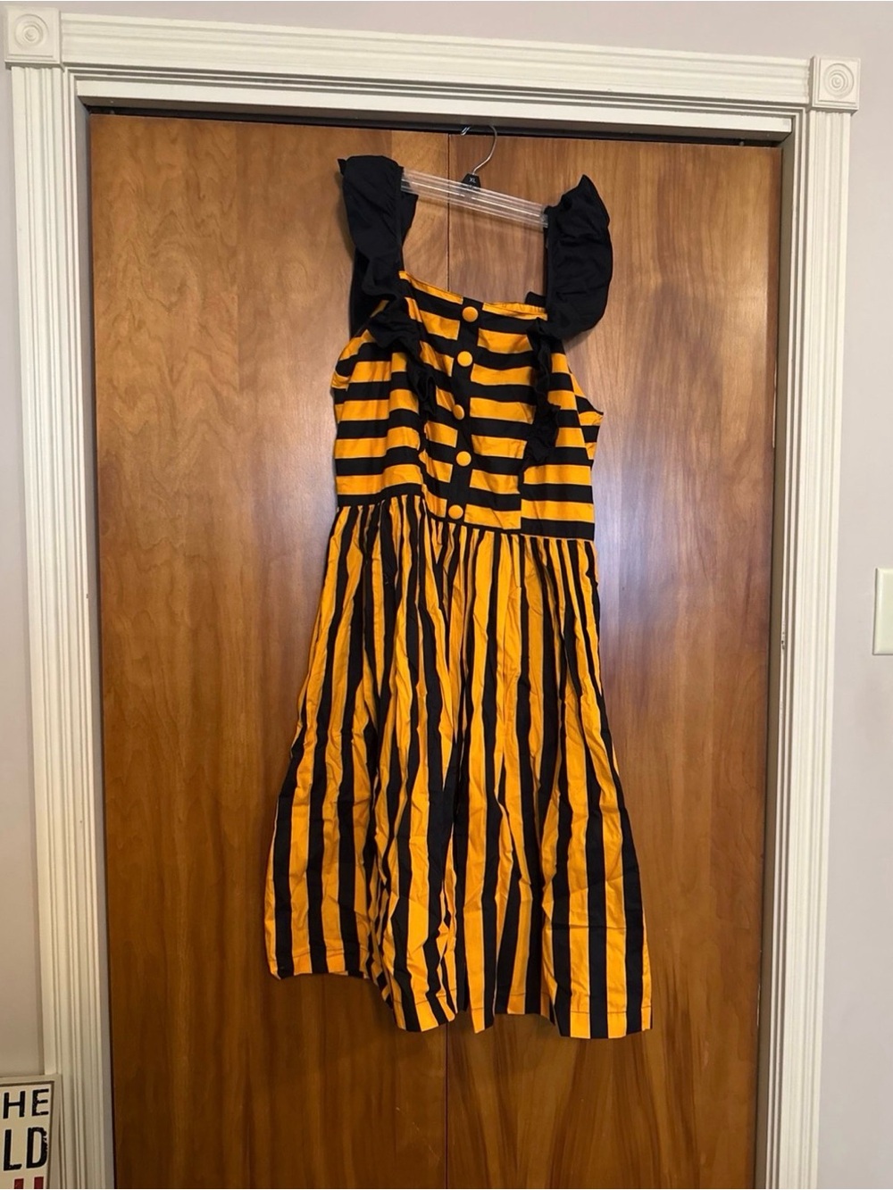 Magnolia Park yellow black retro swing dress